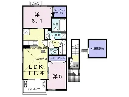 グラン・ソレイユ II(2LDK/2階)の間取り写真