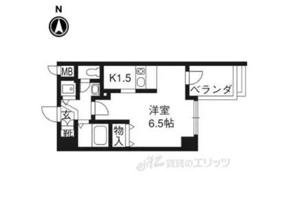 プレサンス京都三条大橋東山苑204(1K/2階)の間取り写真