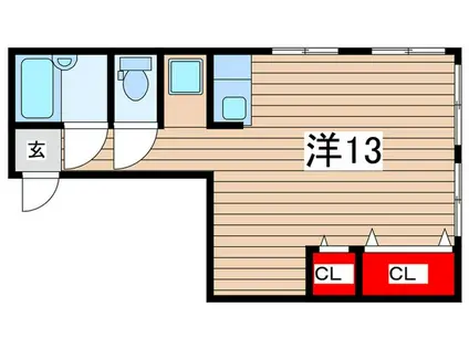 ソルトリバー(ワンルーム/2階)の間取り写真