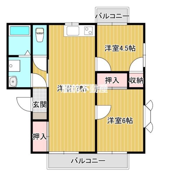ハミング雅III(2LDK/1階)の間取り写真