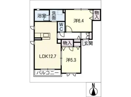 ALFLAT(2LDK/2階)の間取り写真