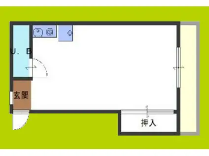 コーポ福島I(ワンルーム/2階)の間取り写真