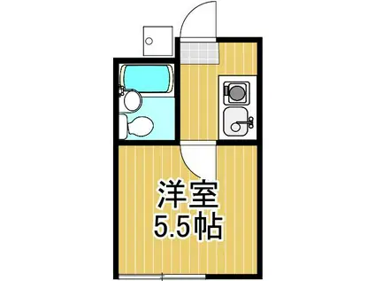 コーポむかさ(ワンルーム/2階)の間取り写真
