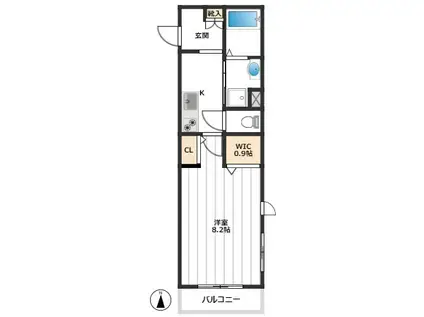 エスパス クレール(1K/1階)の間取り写真