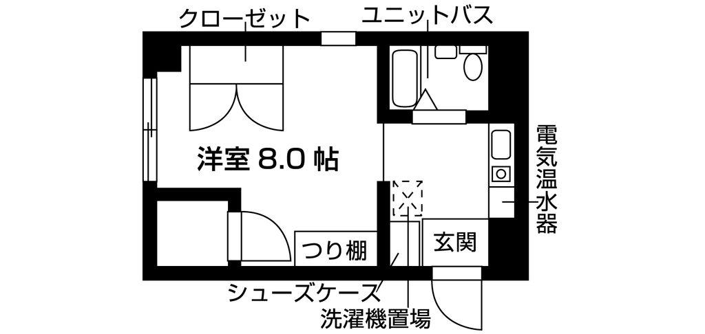 シャトーアルーフ(1K/9階)の間取り写真