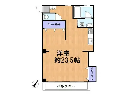 青葉台マンションA棟(ワンルーム/1階)の間取り写真