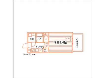 シュトラール千代田(1K/2階)の間取り写真