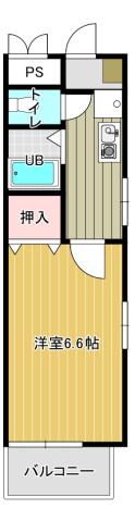 横田第2ビル(1K/4階)の間取り写真