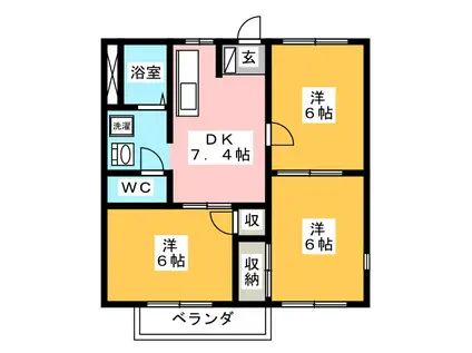 コーポフローラ(3DK/1階)の間取り写真
