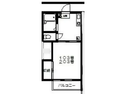 フレール小坂(1K/1階)の間取り写真