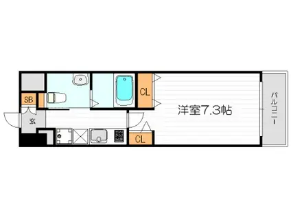 セレッソコート リバーサイドOSAKA(1K/11階)の間取り写真