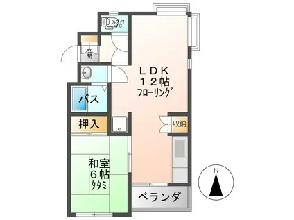 レジデンス染谷台C(1LDK/3階)の間取り写真