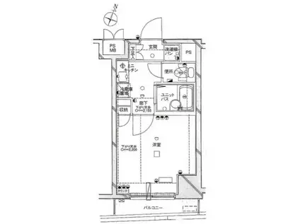 ヴェルステージ日本橋人形町(1K/5階)の間取り写真