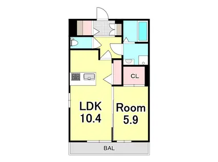 ベレオエトワール(1LDK/2階)の間取り写真