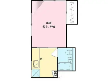 サウスプラザ(1K/2階)の間取り写真