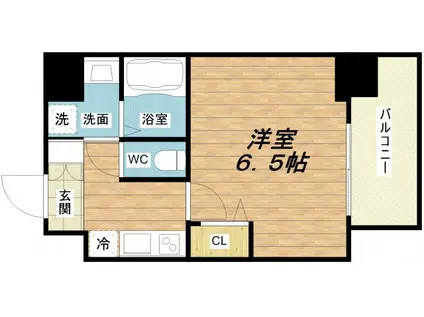 ソルテラスNAMBAサウスフィール(1K/6階)の間取り写真