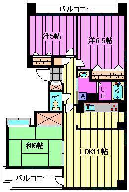 グランファミリエ大宮(3LDK/3階)の間取り写真