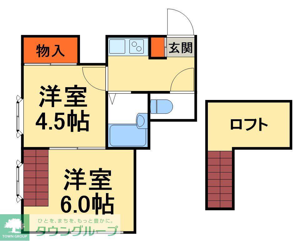 リーフコート江戸川台(2K/1階)の間取り写真
