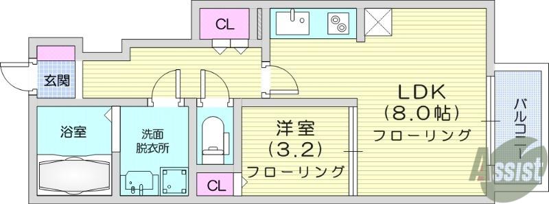 SELENEⅡ(1LDK/1階)の間取り写真