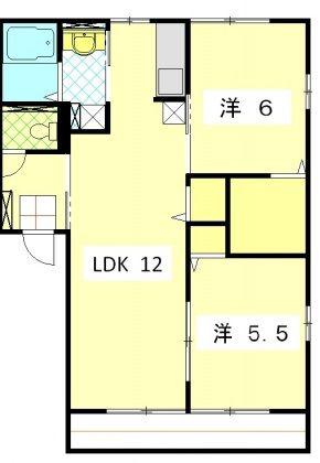 エヴァーグリーン(2LDK/2階)の間取り写真