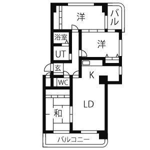 アルカディアV(3LDK/2階)の間取り写真