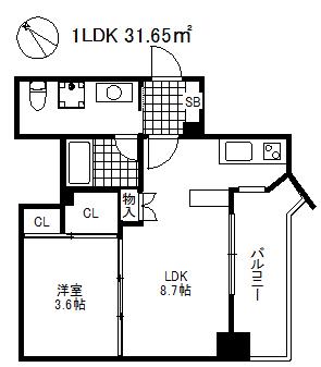 エルトストコウベ(1LDK/6階)の間取り写真