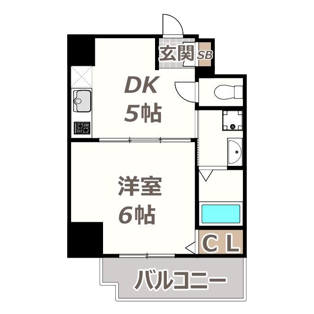 グランカーサ天王寺イースト(1DK/3階)の間取り写真