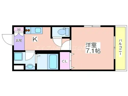 プロスパーコート北加賀屋I(1K/2階)の間取り写真