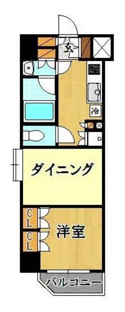 日神デュオステージ新宿若松町(1DK/2階)の間取り写真