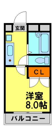 南花屋敷エイティーンハウス(1K/3階)の間取り写真
