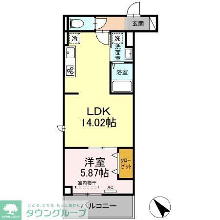 セレスティア西台B(1LDK/1階)の間取り写真