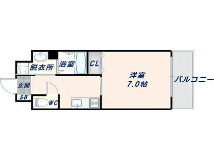 FELIZ GALAXY(1K/5階)の間取り写真