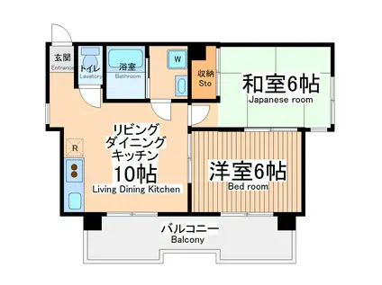 シャルール相模(2LDK/3階)の間取り写真