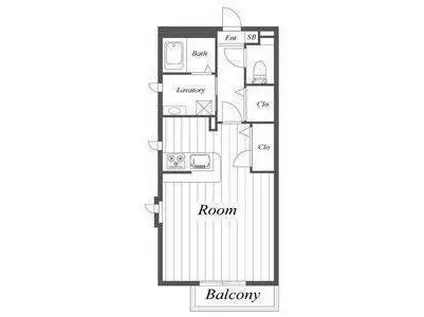 DAIKENN武庫之荘ポルタ(ワンルーム/1階)の間取り写真