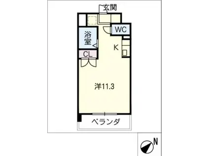 アルキウムマンション(ワンルーム/2階)の間取り写真