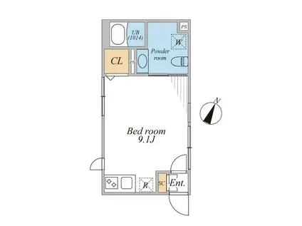 LEGALAND西五反田ANNEX(ワンルーム/4階)の間取り写真