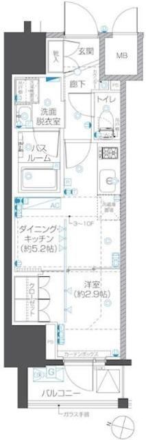 ZOOM本郷(1DK/3階)の間取り写真