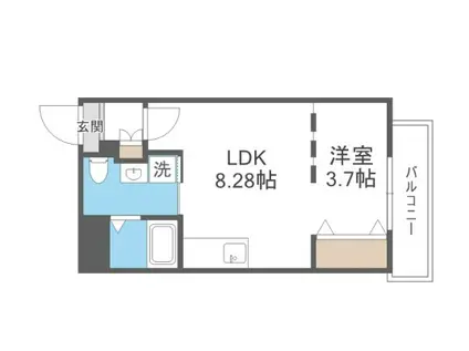 QUADOR桜並木(1LDK/4階)の間取り写真