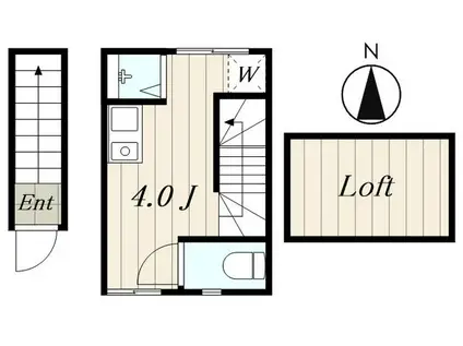 エビージュ蓮根(ワンルーム/2階)の間取り写真