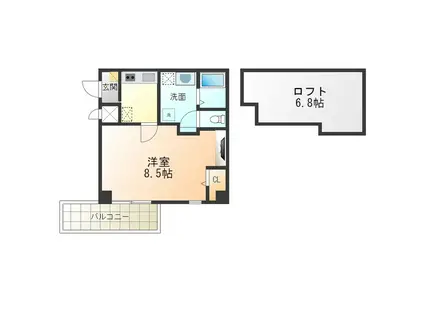 エヌエムスワサントドゥイースト(1K/4階)の間取り写真