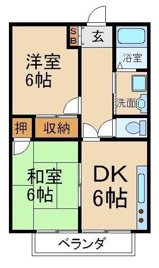 ラメール佐野(2DK/1階)の間取り写真