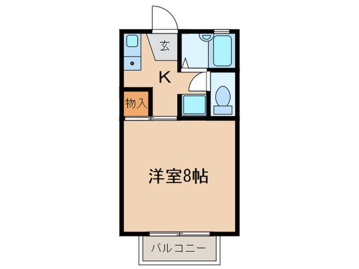 ジュネスKC(1K/1階)の間取り写真