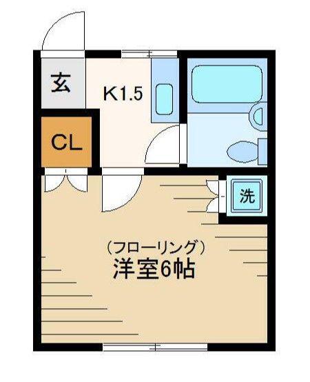 西井コーポ(1K/2階)の間取り写真