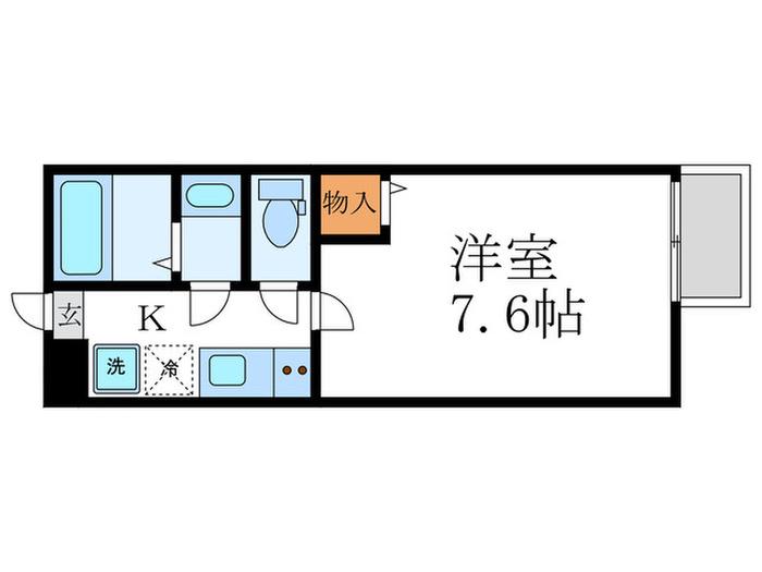 フラッティ四条大宮II(1K/3階)の間取り写真