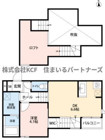 エクシア久留米大学駅前(1LDK/2階)の間取り写真