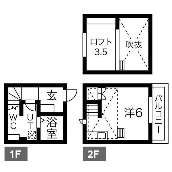 BROWNS(1K/1階)の間取り写真
