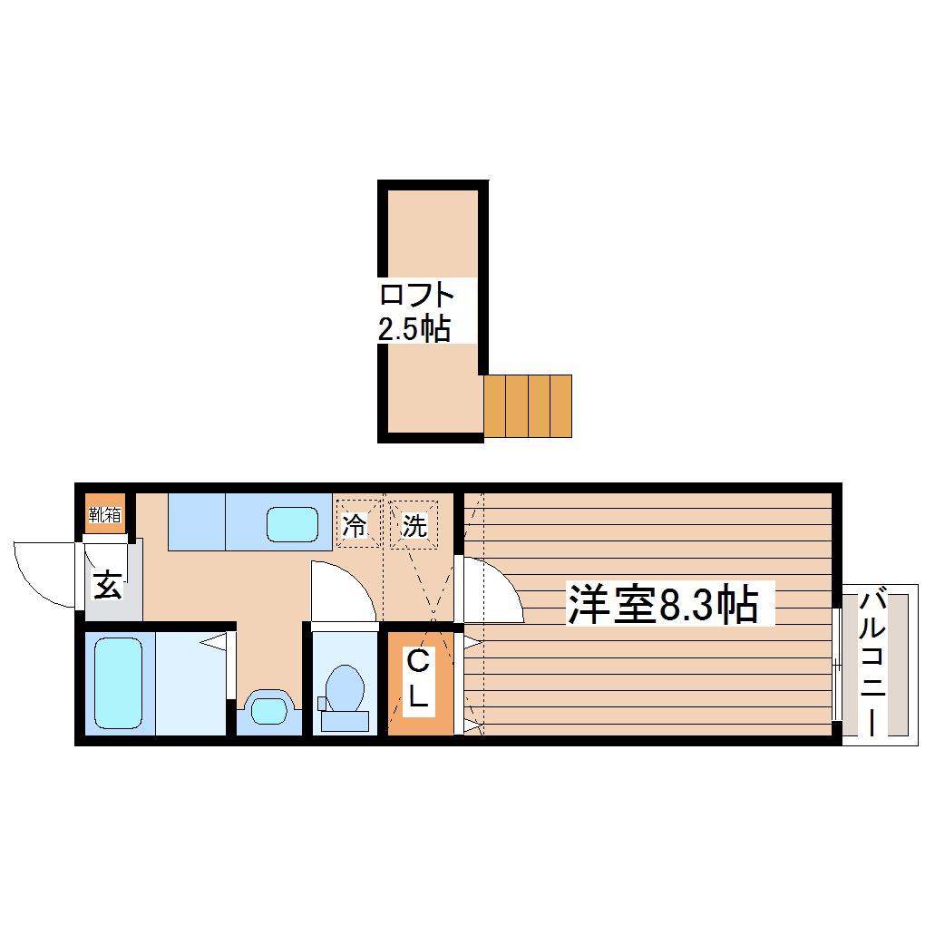 アイビー(1K/1階)の間取り写真
