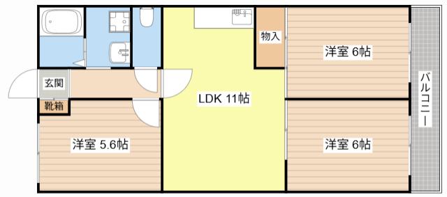 グランヴィアSJ(3LDK/3階)の間取り写真