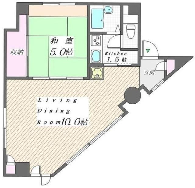 前田ビル(1LDK/5階)の間取り写真