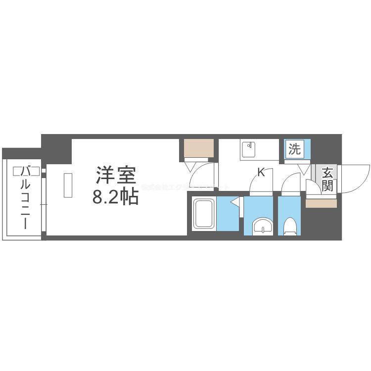 J.T.大阪ウエスト(1K/4階)の間取り写真